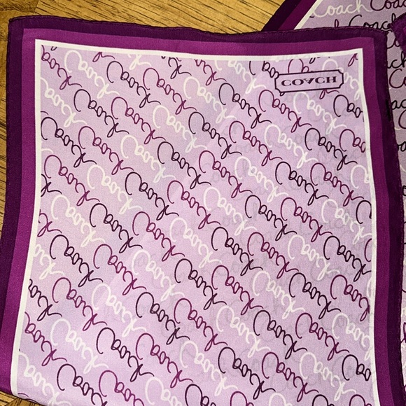 COACH Long Script Silk Scarf - Picture 5 of 6